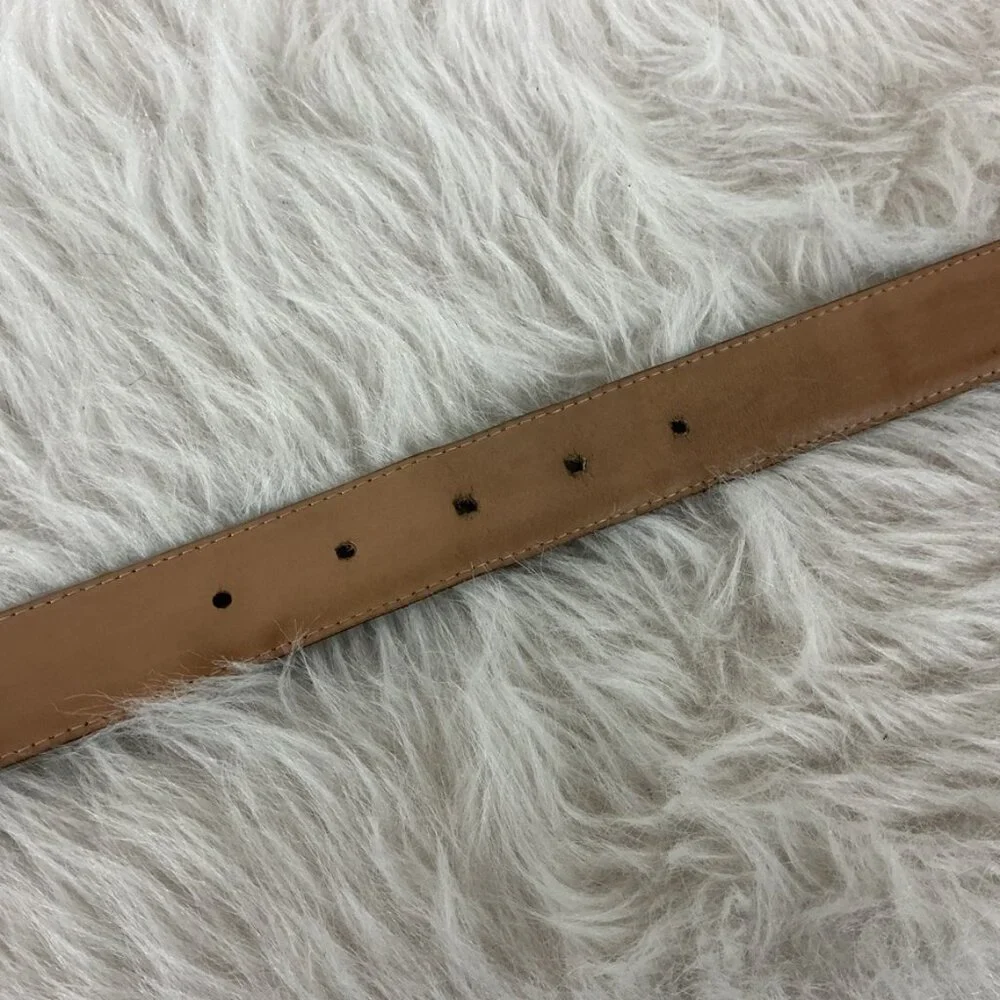 Charter Club Black Leather Croc Embossed Belt S